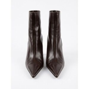 Vintage J. G. Hook Brown Leather Pointed Toe Kitten Heel Booties 9.5